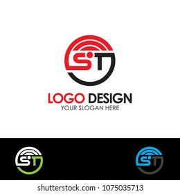 ST Letter Logo Design Template