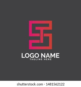 ST letter logo design vector
