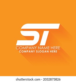 ST letter minimal, ST sports style, letter ST initial modern abstract logo vector design.