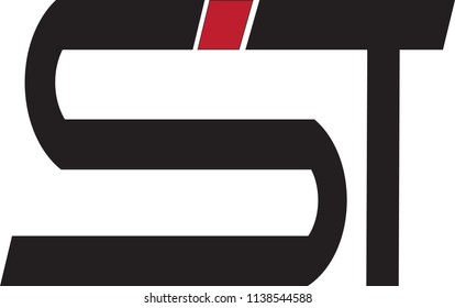 st letter vector logo