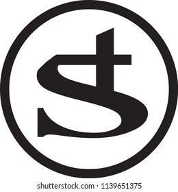 st letter vector logo