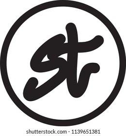 st letter vector logo