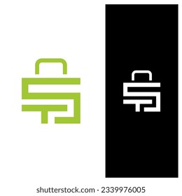 ST lettering logo icon, padlock logo