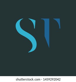 ST logo design. Company logo. Monogram. Letters S and T.