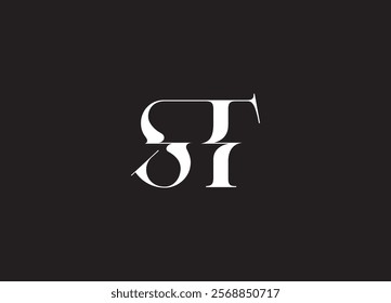 ST Logo Design Template Vector Graphic Branding Element.
