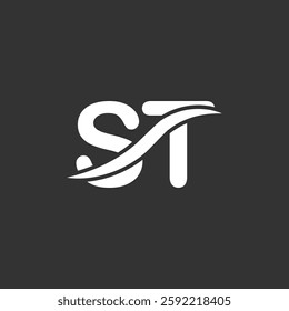 ST logo design. Trendy awesome artistic ST initial based Alphabet icon logo.