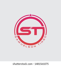 ST logo design vector template