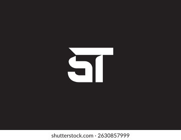 Diseño del logotipo de ST y logotipo del monograma
