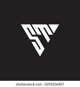 ST logo initial letter art icon template, triangle shape.