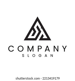 ST Logo letter monogram with triangle shape design template isolated on black background