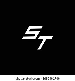 ST logo monogram with up to down style modern design template isolated on black background