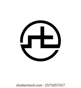 ST logo with white background and black logo, suitable for business logos etc.