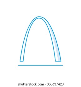 St Louis Arch Icon, Famous World Landmark, Missouri, Vector Flat Style Design Illustration