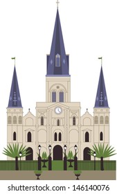 St. Louis Cathedral. New Orleans. Vector