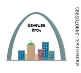 St. Louis gateway arch icon clipart avatar logtotype isolated vector illustration 