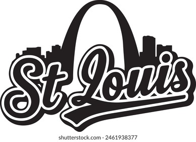 St Louis Missouri Skyline Silhouette Vector