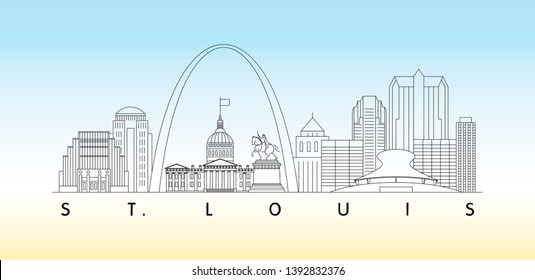 St. Louis, Missouri skyline vector illustration and typography design 