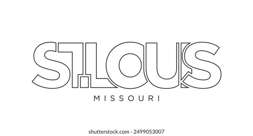 St. Louis, Missouri, USA typography slogan design. America logo with graphic city lettering for print and web.