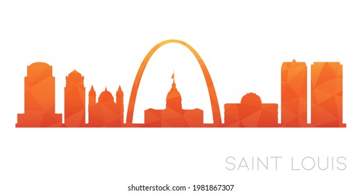 St. Louis, MO, USA Low Poly Skyline Clip Art City Design. Geometric Polygon Graphic Horizon Icon. Vector Illustration Symbol.