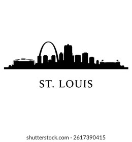 St Louis Skyline Silhouette with Missouri Cityscape.