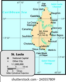 St. Lucia Country Map