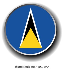 st Lucia flag icon - vector button