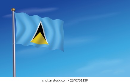 ST. Lucia Flag for Independence Day Background  Vector Illustration