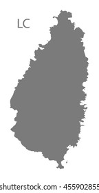 St Lucia Map grey