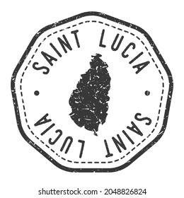St Lucia Map Stamp Retro Postmark. Silhouette Postal Passport. Seal Round Vector Icon. Badge Vintage Postage Design.