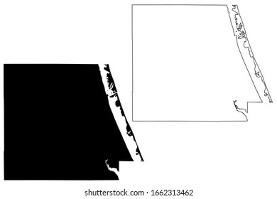 St. Lucie County, Florida (U.S. county, United States of America, USA, U.S., US) map vector illustration, scribble sketch Saint Lucie map
