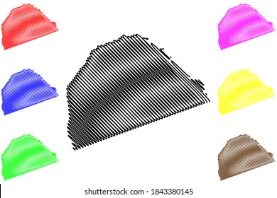 St. Lucy (Barbados, Parishes of Barbados) map vector illustration, scribble sketch Parish of Saint Lucy map