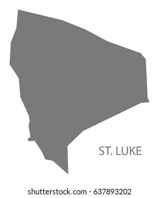 St. Luke Dominica map grey illustration silhouette