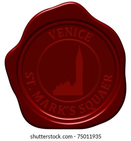 St. Mark's square.  Sealing wax stamp for design use.