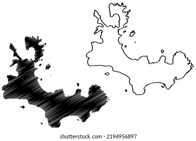 St Martins Island (United Kingdom Of Great Britain And Northern Ireland, England, Isles Of Scilly) Map Vector Illustration, Scribble Sketch Isle Of St Martin's Or Brechiek Map