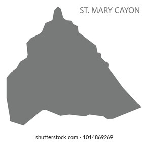 St. Mary Cayon map grey illustration silhouette shape