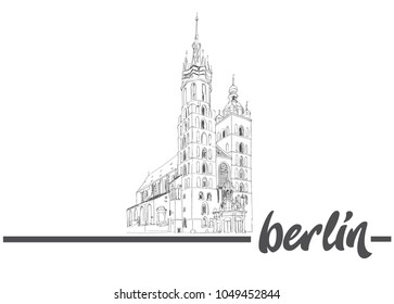 St. Mary's basilica in main square of Krakow