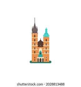 St. Mary's Basilica.  Vector illustration in a flat style.