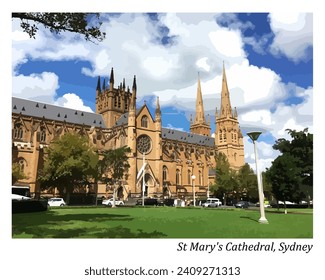 St Mary's Cathedral Postcard, Sydney, Australia