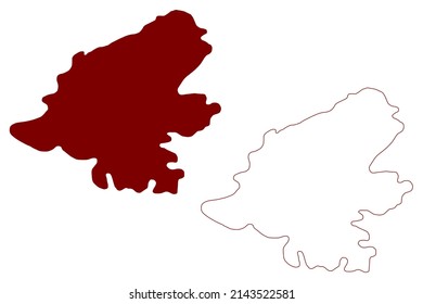 St Michaels island (United Kingdom of Great Britain and Northern Ireland, Isle of Man) map vector illustration, scribble sketch Isle of St Michael's or Fort map