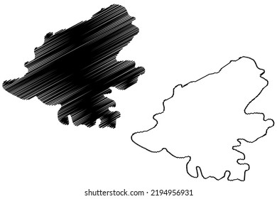 St Michaels island (United Kingdom of Great Britain and Northern Ireland, Isle of Man) map vector illustration, scribble sketch Isle of St Michael's or Fort map