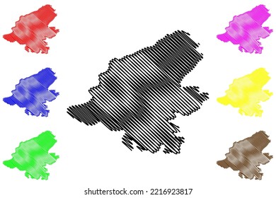 St Michaels island (United Kingdom of Great Britain and Northern Ireland, Isle of Man) map vector illustration, scribble sketch Isle of St Michael's or Fort map