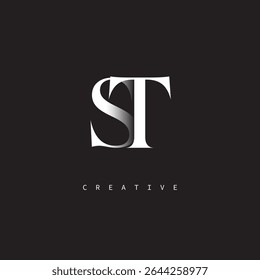 ST Monogram Logo Mínimo Elegante Letra marca para Luxo, Moda   Marcas criativas	
