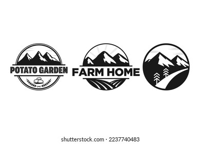st of mountain and garden logo icon and vector