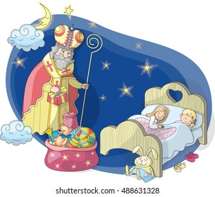 St. Nicholas brought gifts to the sleeping children at night