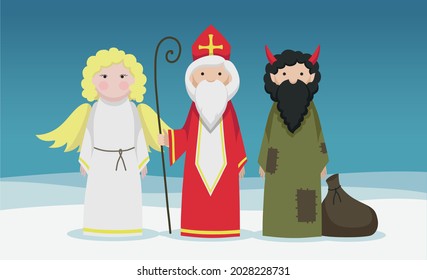 st. Nicholas with devil and angel