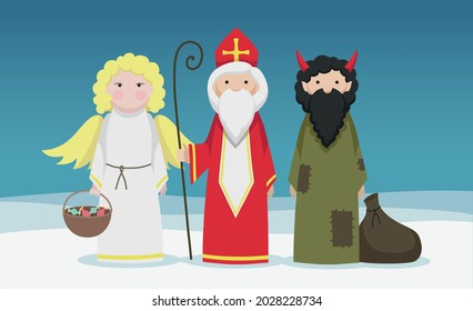 st. Nicholas with devil and angel