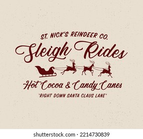 St. Nicks Rentier Sleigh Reiten Weihnachtslogo