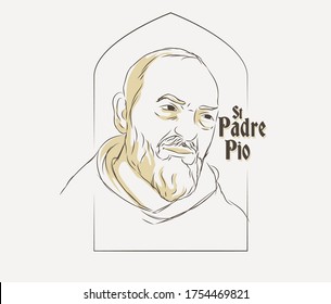 St. Padre Pio vector illustration
