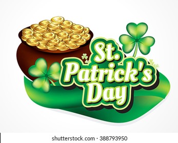 st par tick's Day Background with Coin vector illustration 