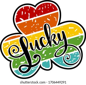 St patick day lucky leaf with color